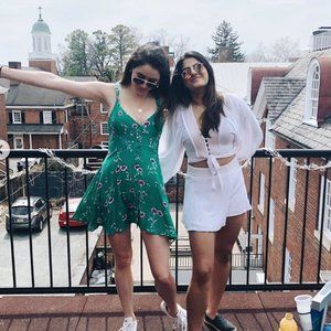 Green Free People Flower Dress